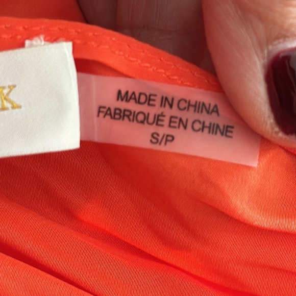 RAMY BROOK Perla Halter-Neck Smocked Waist Dress Ruffle Tiered Sunset Orange S - Picture 10 of 14